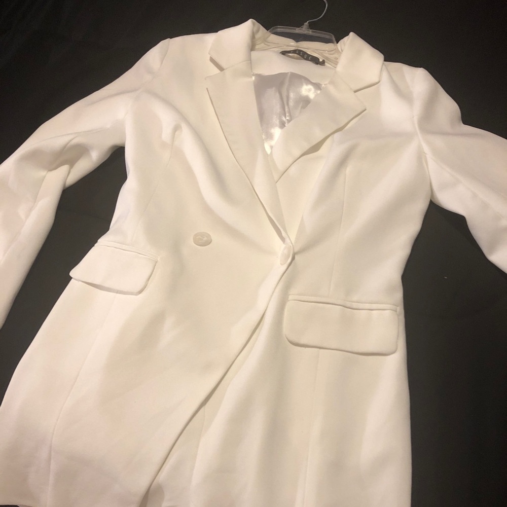 White Blazer playsuit